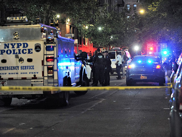 Police are seen on Morris Ave where on Friday, September 15, 2023, at least one child died
