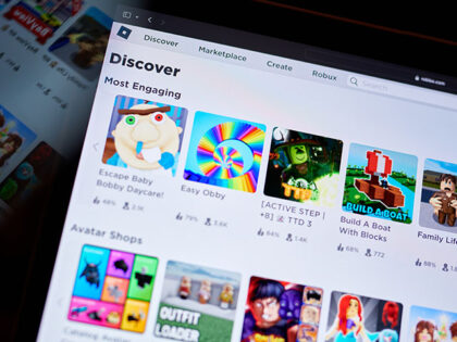 The Roblox website on a laptop computer arranged in New York, US, on Tuesday, Nov. 7, 2023