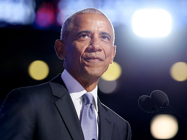 Former President Barack Obama speaks during the Democratic National Convention Tuesday, Au