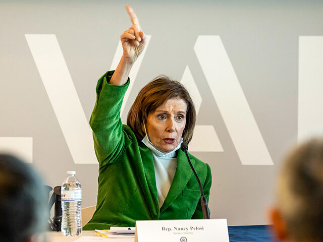 GettyImages2200084241 U.S. Speaker Emerita Nancy Pelosi speaks during a roundtable at the SF-Marin Food Bank in
