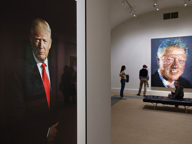 GettyImages2217559875 A photo of U.S. President Donald Trump is displayed in the America's Presidents exhibition