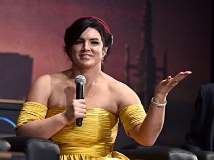HOLLYWOOD, CALIFORNIA - NOVEMBER 13: Gina Carano speaks onstage at the premiere of Lucasfi