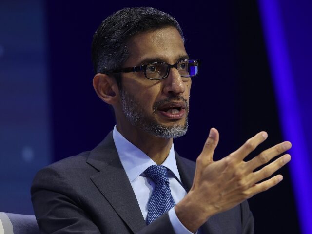 Google boss Sundar Pichai looks nervous