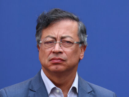 President of Colombia Gustavo Petro attend a press media as part of the "Reunion De A