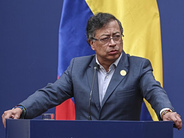 ANTIAGO, CHILE - JULY 21: Colombian President Gustavo Petro delivers a joint statement wit
