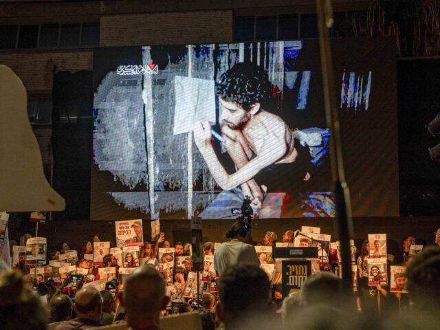 Israeli hostage starving (ORI AVIRAM/Middle East Images/AFP via Getty) Families of hostages gather in Tel Aviv, Israel, on August 2, 2025, marking day 666 since