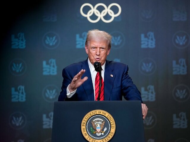 US President Donald Trump during an executive order signing ceremony in the South Court Au