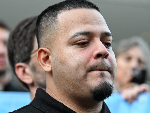 Kilmar Abrego Garcia Salvadoran migrant and US resident Kilmar Abrego Garcia looks on as his supporters address