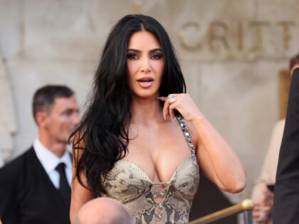 VENICE, ITALY - JUNE 26: Kim Kardashian is sighting ahead of Jeff Bezos and Lauren Sanchez
