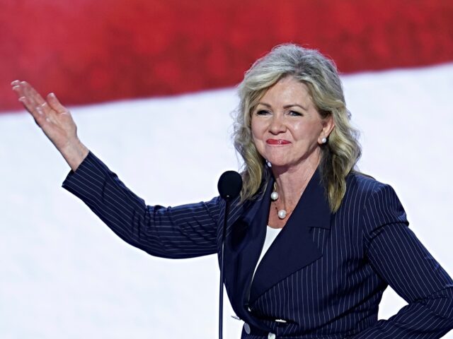 MILWAUKEE, WISCONSIN - JULY 15: U.S. Sen. Marsha Blackburn (R-TN) speaks on stage on the f