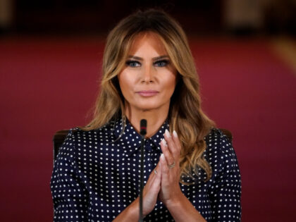 First Lady Melania Trump attends an event to mark National Alcohol and Drug Addiction Reco