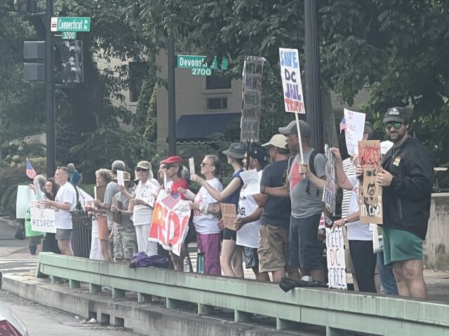 NW DC protest (Joel Pollak / Breitbart News)