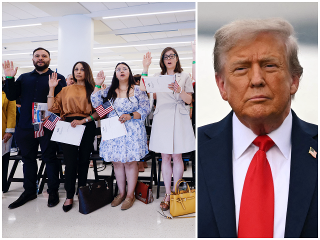 Naturalization:Trump ANDREW CABALLERO-REYNOLDS/KAMIL KRZACZYNSKI/AFP via Getty Images