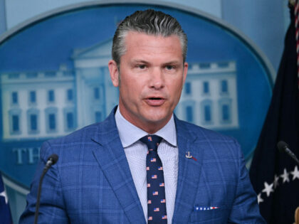 US Defense Secretary Pete Hegseth speaks during a news conference to discuss crime in Wash