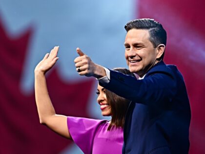 OTTAWA, CANADA - APRIL 29: Conservative Party Leader Pierre Poilievre speaks to his suppor