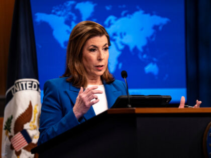 Spokesperson for the US Department of State Tammy Bruce holds a press briefing and takes a
