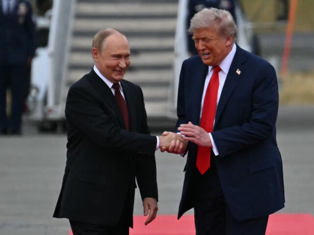 Trump, Putin Greet Each Other with Handshake in Alaska, Ride to Summit Together in ‘Beast&#82