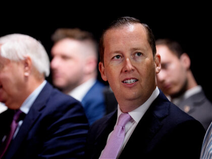 WASHINGTON, DC - AUGUST 13: Assistant to the President Sergio Gor (R), accompanied by Sen.