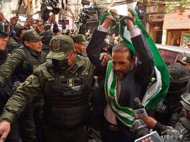 The governor of Santa Cruz Luis Fernando Camacho arrives at his pretrial detention hearing