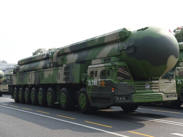 BEIJING, Oct. 1, 2019 -- The formation of Dongfeng-41 nuclear missiles takes part in a mil