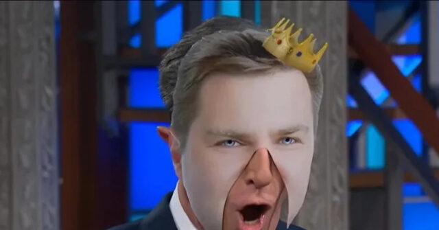 Watch: Stephen Colbert Uses Fake News About JD Vance to Smear VP as 'Insane Spoiled Baby Emperor'