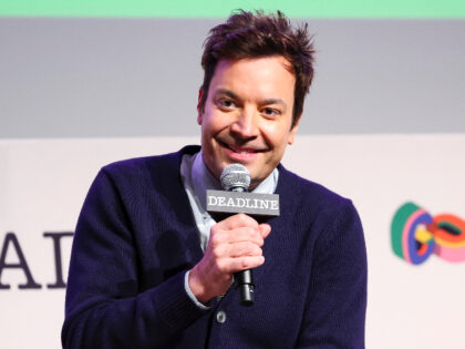 Jimmy Fallon speaks on a panel for "The Tonight Show Starring Jimmy Fallon" at D