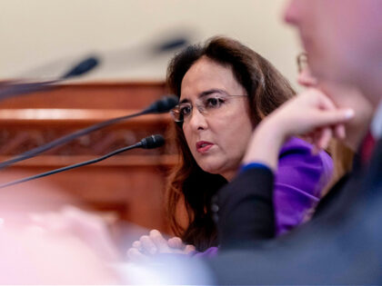 Former Trump campaign lawyer Harmeet Dhillon speaks at a House Committee on House Administ