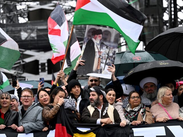 free palestine A protester raises a portriat of Iran's Supreme Leader Ayatollah Ali Khamenei across the S