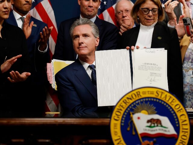 SACRAMENTO, CALIFORNIA - AUGUST 21: California Gov. Gavin Newsom signs bills related to re