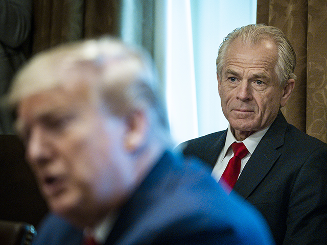 navarro-trump-getty Peter Navarro, director of the National Trade Council, right, listens as U.S. President Do