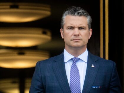 US Secretary of Defense Pete Hegseth (R) stands with German Minister of Defense Boris Pist