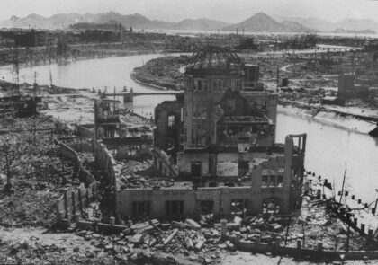 The first atomic bomb was dropped on the western city of Hiroshima by the US bomber Enola