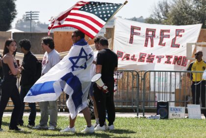 Protesters on the University of California, Los Angeles campus clashed over Israel's