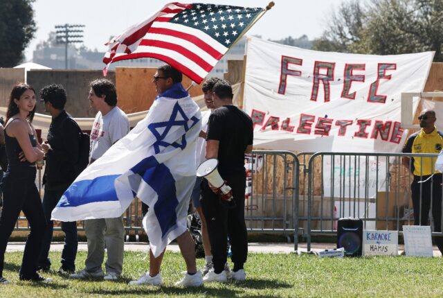 Protesters on the University of California, Los Angeles campus clashed over Israel's