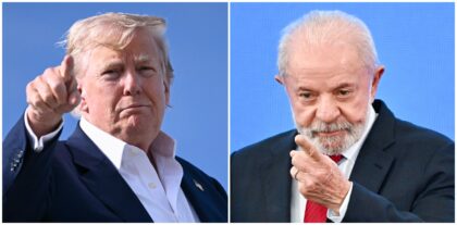 In ordering tariffs on many Brazilian products, US President Donald Trump (left) criticize
