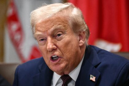 US President Donald Trump speaks during a cabinet meeting in the Cabinet Room of the White