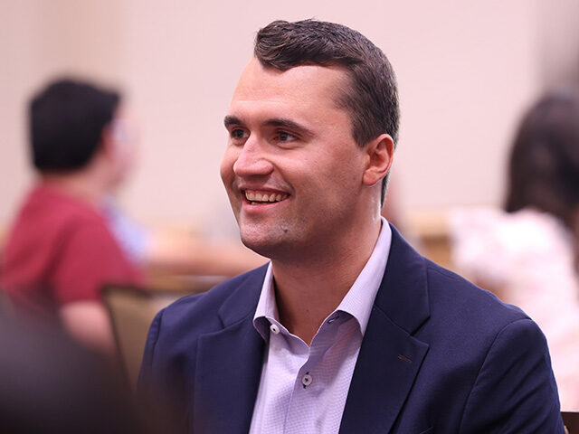 Charlie Kirk speaking with attendees at the 2025 Chapter Leadership Summit at the Tampa Co