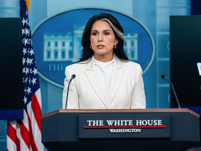 7-23-25-tulsi-gabbard-nat-intel-wh-getty Tulsi Gabbard, director of National Intelligence, speaks during a news conference in the J