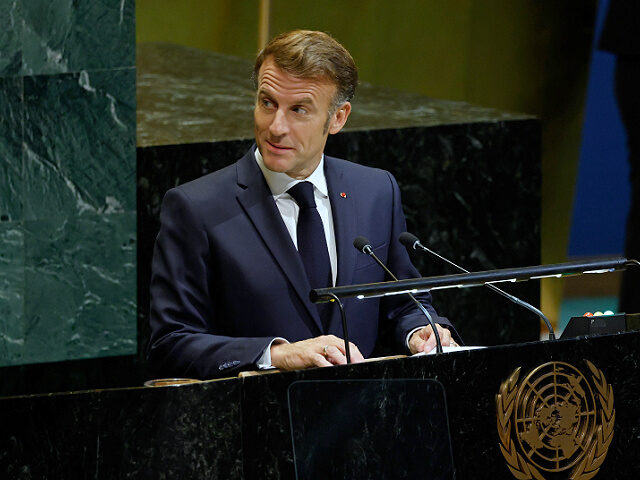 9-23-25-U-N-President-France-Emmanuel-Macron-gettyimages NEW YORK, NEW YORK - SEPTEMBER 23: President of France Emmanuel Macron speaks during the 8