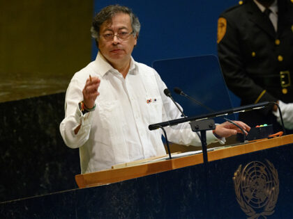 NEW YORK, NEW YORK - SEPTEMBER 23: President of Colombia Gustavo Petro speaks during the 8