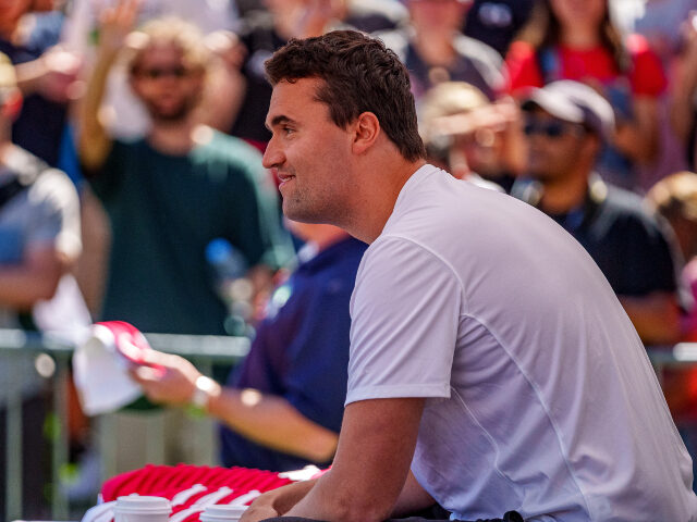 Charlie Kirk OREM, UTAH - SEPTEMBER 10: Charlie Kirk speaks at Utah Valley University on September 10,