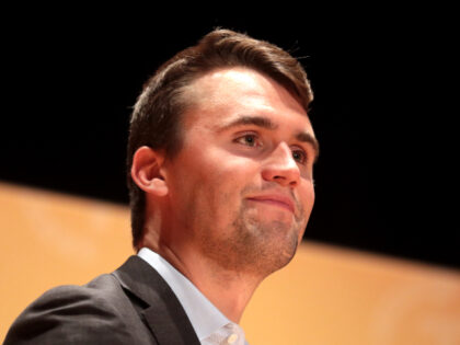 Charlie Kirk speaking with attendees at the Culture War tour at the Ohio Union at Ohio Sta