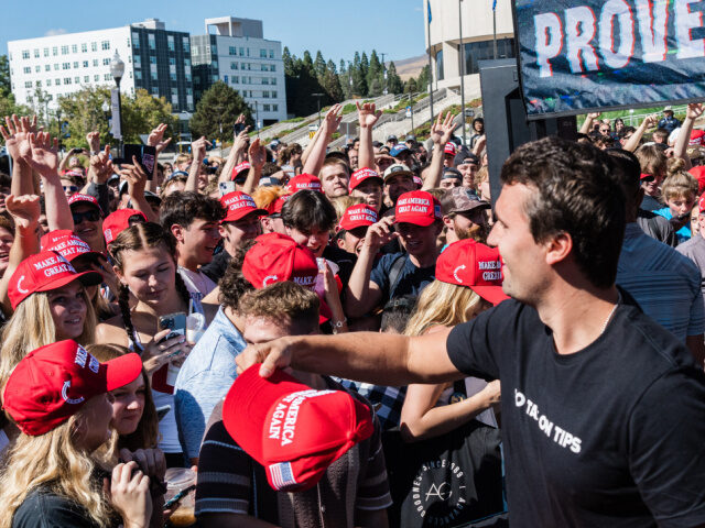 Charlie Kirk, Hats US conservative political activist and YouTuber, Charlie Kirk (C), founder of Turning Poin