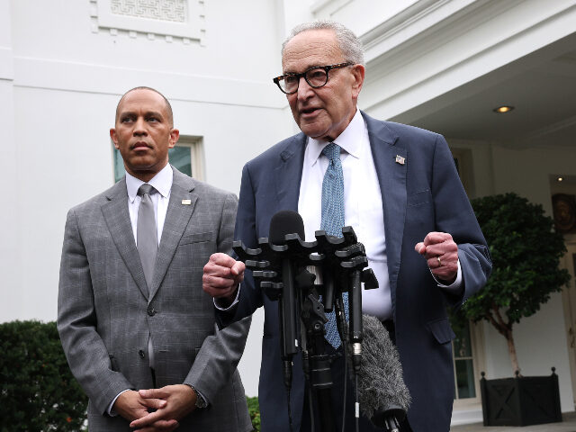 Chuck Schumer and Hakeem Jeffries U.S. Senate Minority Leader Charles Schumer (D-NY) (R) and House Minority Leader Hakeem Je
