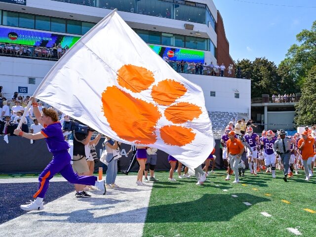 Clemson football team takes the field