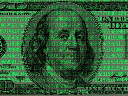 Computer code on a hundred dollar bill