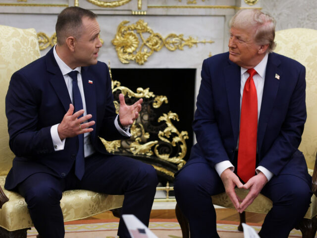 Donald Trump and Karol Nawrocki U.S. President Donald Trump (R) holds a bilateral meeting with Polish President Karol Nawr
