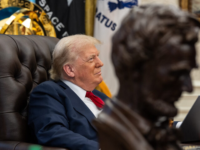 President Donald Trump meets with NATO Secretary Mark Rutte, Monday, July 14, 2025, in the