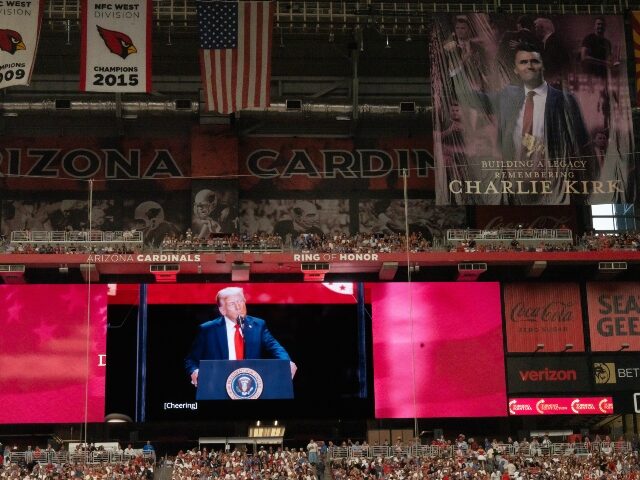 Donald Trump speaking at Charlie Kirk memorial