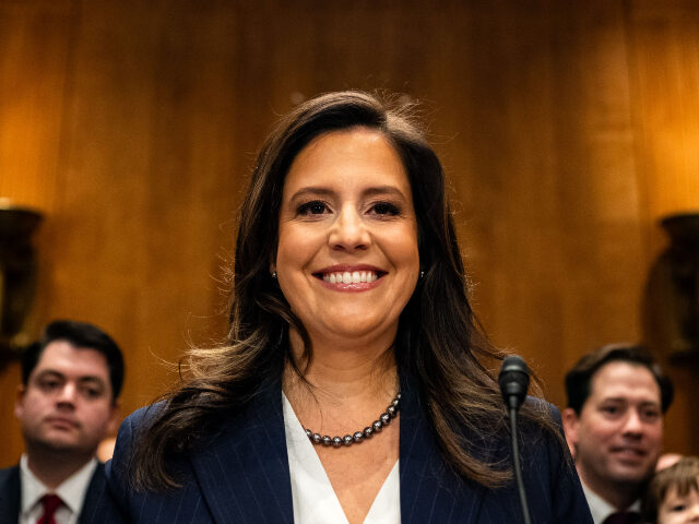 Rep. Elise Stefanik (R-NY) arrives to testify before the Senate Foreign Relations Committe
